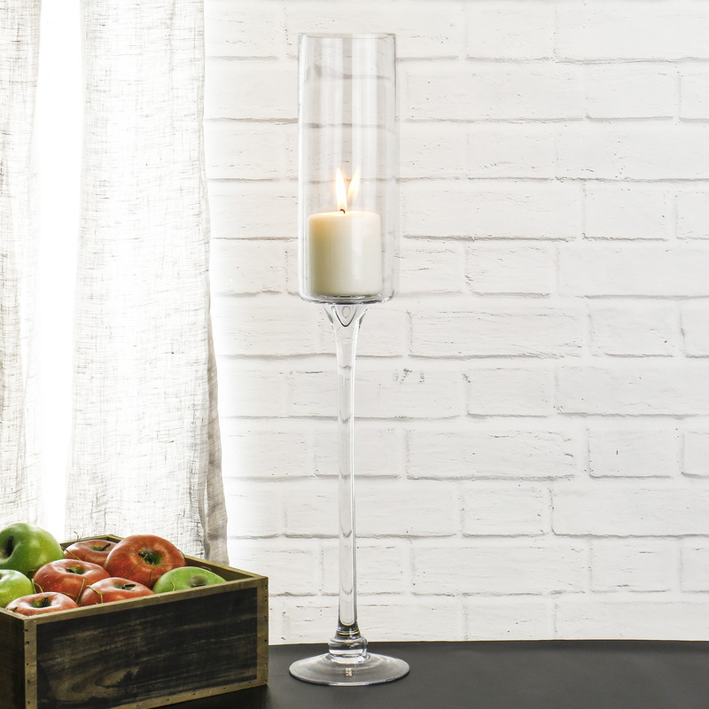 A long, thin and delicate stem gives this candle holder a great presence that will blow away your guests