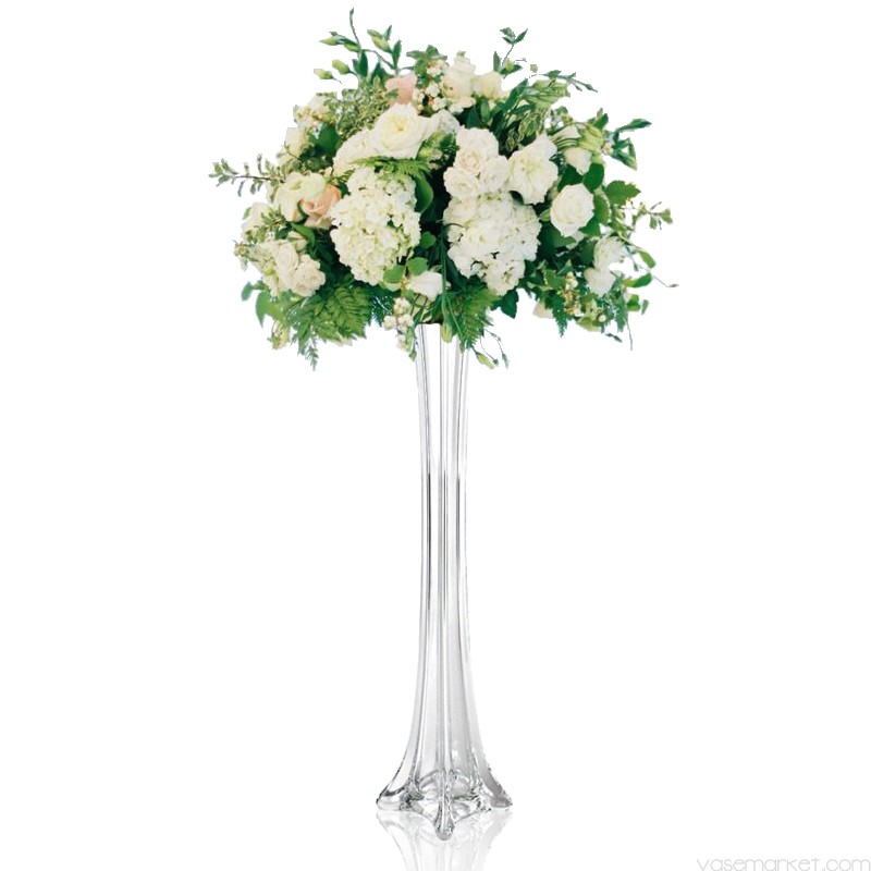 There is a kind of deceptive elegance to these slender tall glass vases that give your centerpiece creations a professional feel