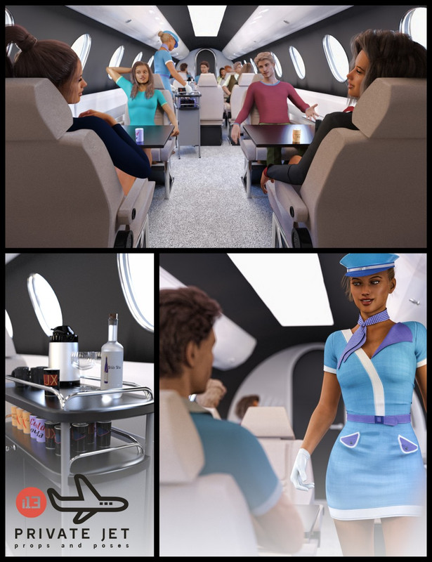 00 main i13 private jet and poses daz3d