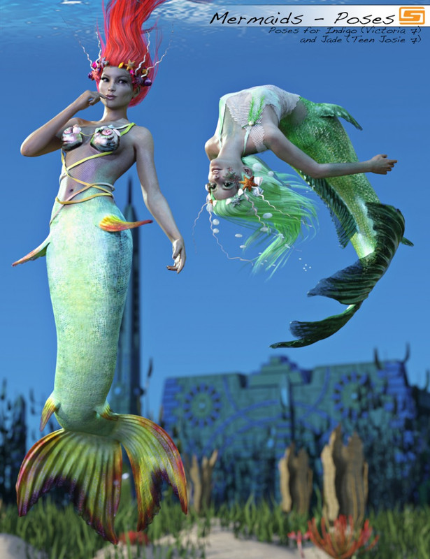 Laguna: Mermaids – Poses for Indigo/Victoria 7 and Jade/Teen Josie 7